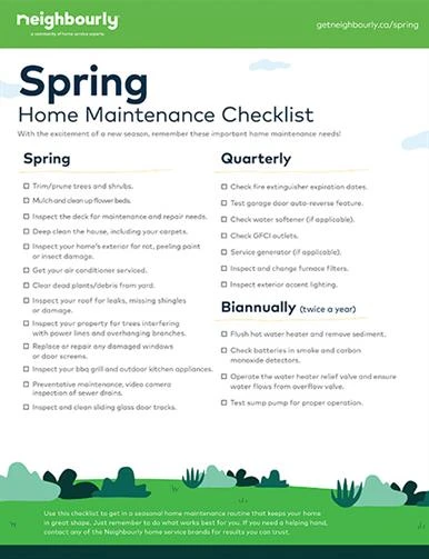 Spring Home Maintenance Checklist