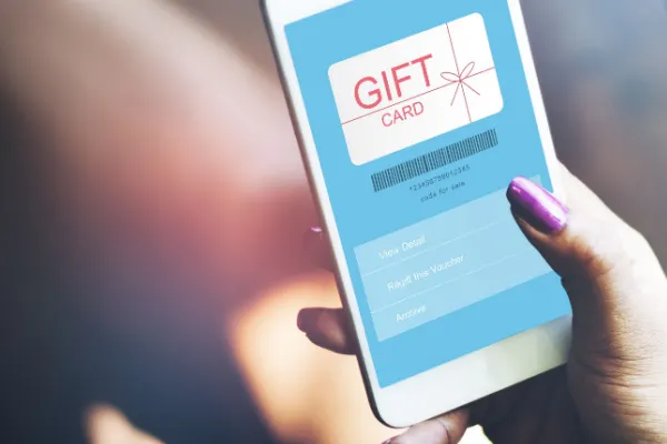 Phone showing digital gift certificate