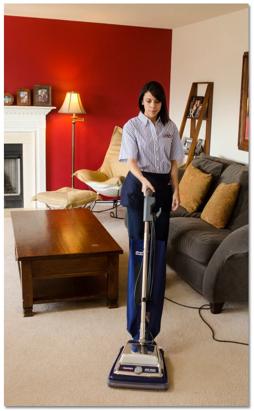 woman vacuming