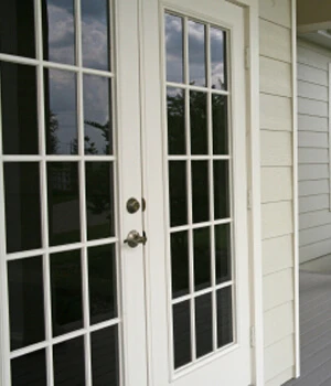 Windows on exterior doors