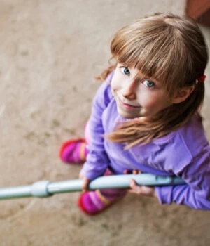 Girl working on chores