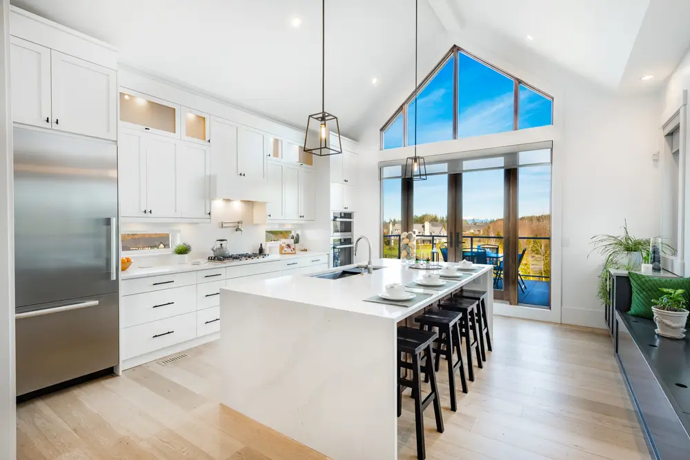 Clean kitchen inside a vacation rental house